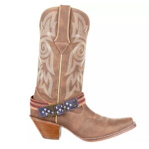 Durango Women's Brown Western Cowboy Boots with Decorative Star Strap